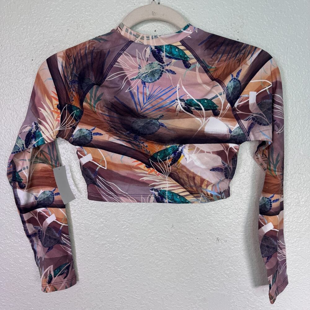 Wet Swimwear Top Womens XS Crop Swim Shirt Rashguard Sea Turtles Resort NEW $108 - Picture 2 of 9